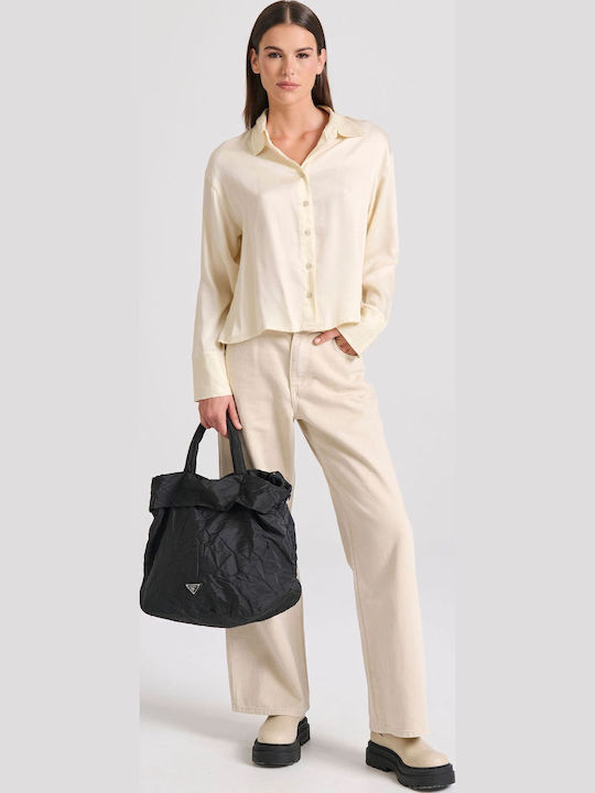 Langärmelig Damen Hemd Beige