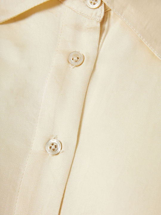 Langärmelig Damen Hemd Beige