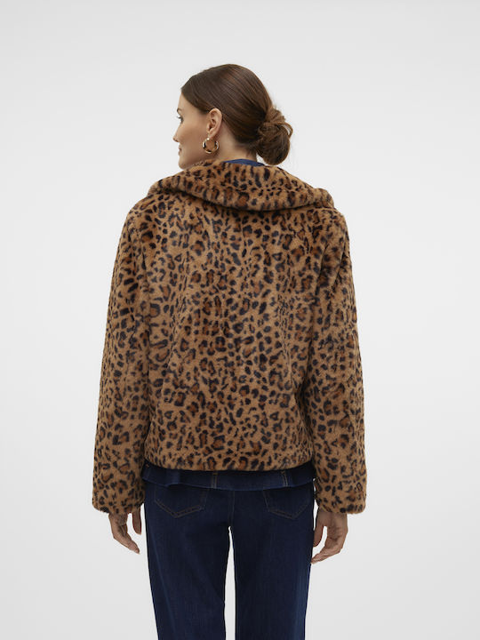 Vero Moda Scurtă Blană de damă Tigers Eye, Animal Print