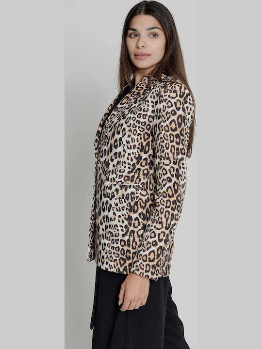 Moutaki Дълга Женски Сако Animal Print