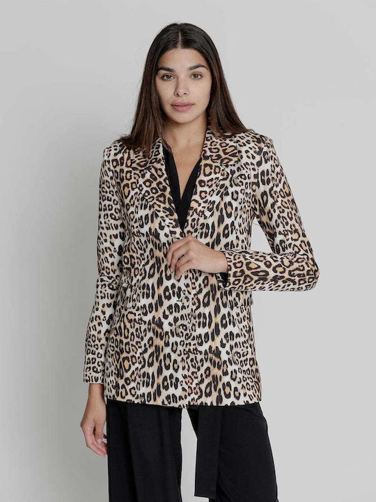Moutaki Дълга Женски Сако Animal Print