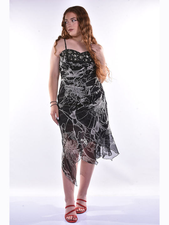 Damen Formelles Schwarz-Weiß Kleid Charly 2073-1032 Damen Formelles Schwarz-Weiß Kleid Charly 2073-1032