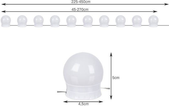 Lustră pentru Oglinzi de Machiaj LED 12W Tensiune 5V Alb rece cu Alimentare USB L4.5xL5cm