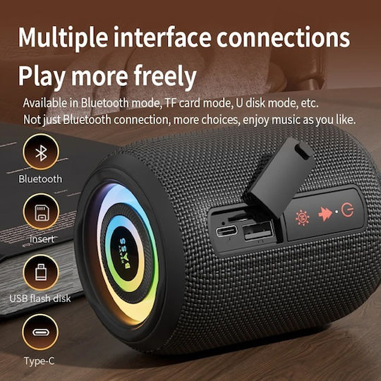 BASS-02 Ηχείο Bluetooth 10W με Ραδιόφωνο Μαύρο