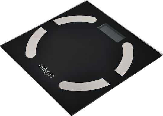 Ankor Smart Badezimmerwaage mit Körperfettmessung & Bluetooth in Schwarz Farbe 840526