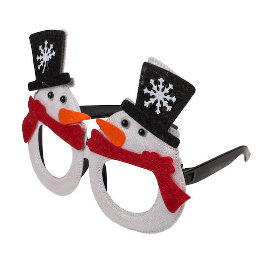 Weihnachtsbekleidungsaccessoires Schneemann Brillen mit Muster Schneemann 12x16cm