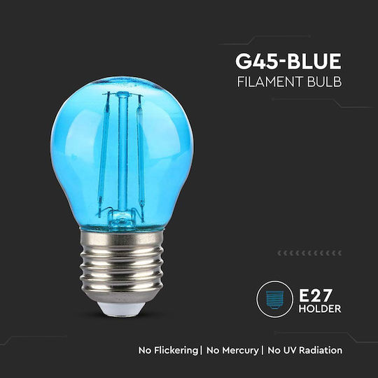 V-TAC LED-Lampe 2W 72mm für Fassung E27 und Form G45 Rot 60lm