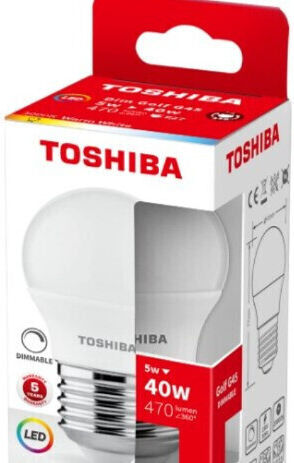 Toshiba Bec LED 5W pentru Soclu E27 și Formă G45 Alb rece 470lm Reglabil în intensitate