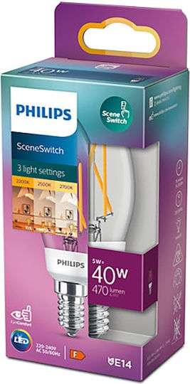 Philips LED Bulb 5W for Socket E14 Warm White 470lm