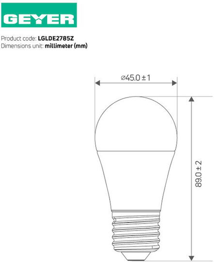 Geyer LED-Lampe 8.5W für Fassung E27 und Form G45 Kühles Weiß