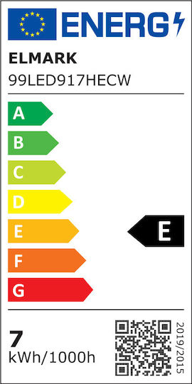 Elmark Λάμπα LED 7W για Ντουί E14 και Σχήμα C37 Ψυχρό Λευκό 770lm