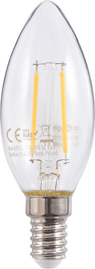 Eco Light LED крушка 2W за фасунга E14 Топло бяло 240лм