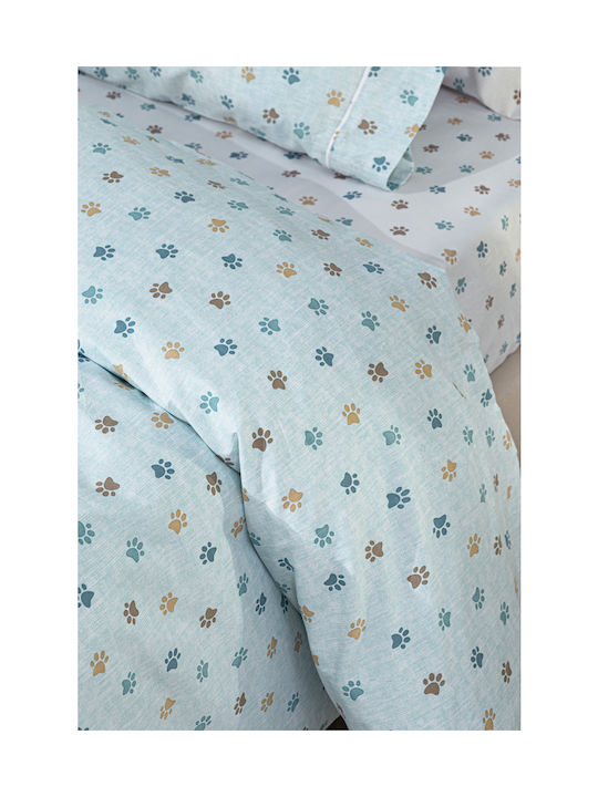 Guy Laroche Sheet Set Single Cotton Paw Ciel 165x250cm 3pcs