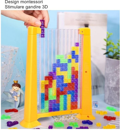Puzzle Tetris Tangram Flippy Joc de Inteligență 70 Piese Multicolore 3D Montessori Interactiv Plastic Include Zaruri Sac de Depozitare pentru Piese Vârstă 6+ Cadru 23 X 19.8 X 5 Cm