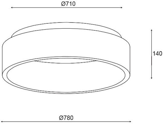 Aca Apollo Πλαφονιέρα 78εκ. LED
