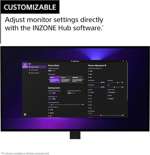 Sony Inzone M10S OLED HDR Spiele-Monitor 26.5" QHD 2560x1440 480Hz mit Reaktionszeit 0.03ms GTG