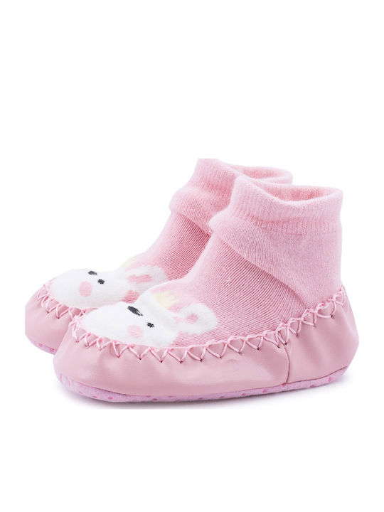 Love4shoes Παιδικές Καλτσοπαντόφλες Ροζ