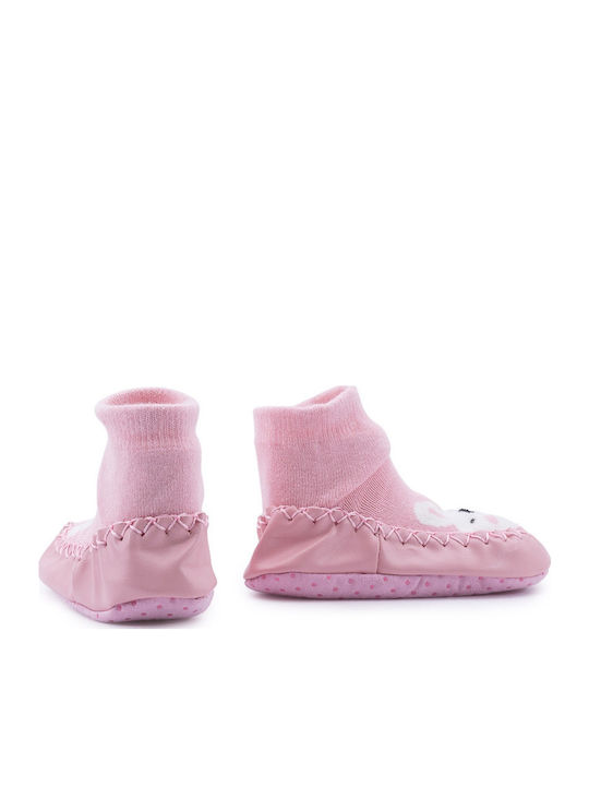 Love4shoes Παιδικές Καλτσοπαντόφλες Ροζ