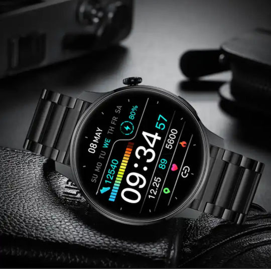 RoHs Pro Smartwatch mit Pulsmesser (Schwarz)