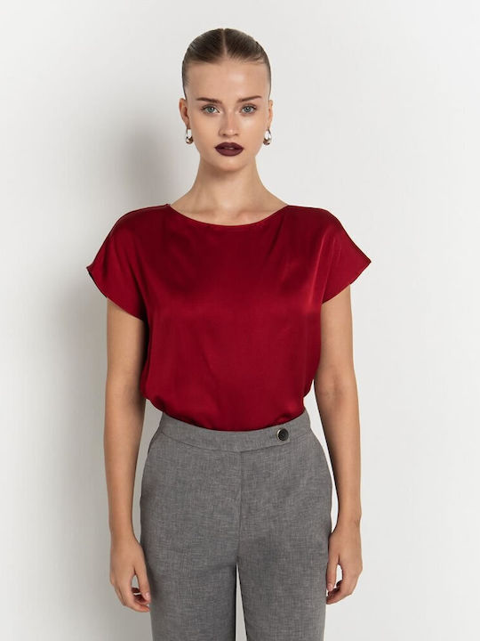 Toi&Moi Women's Crop Top Satin Red