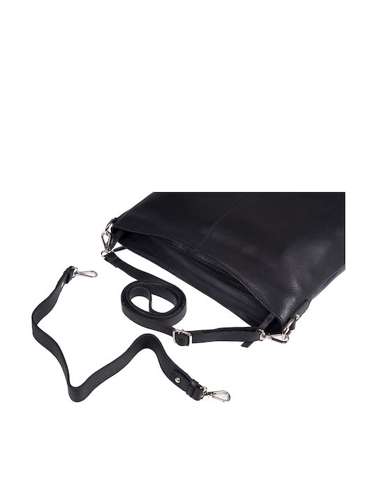 Leder Damentasche Schultertasche Schwarz