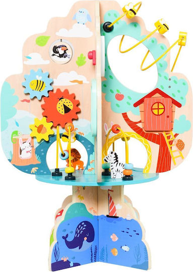Moni Baby Aktivitätsspielzeug Activity Tree aus Holz für 24+ Monate