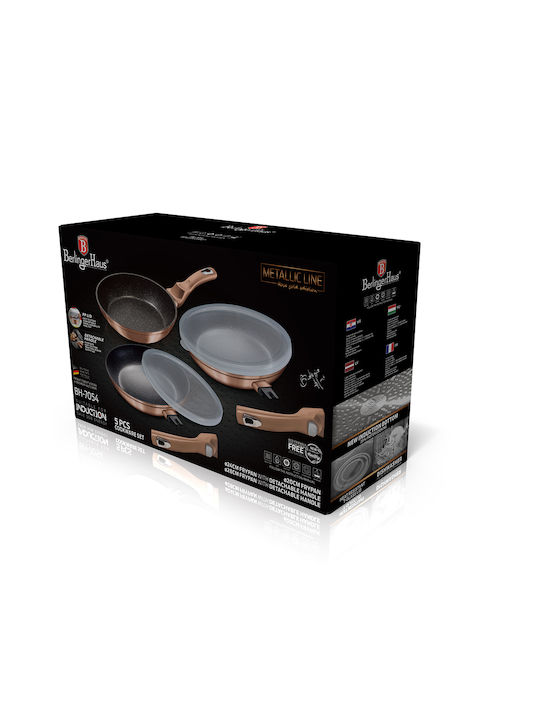 Berlinger Haus Pans Set Made of Cast Aluminum Rose Gold with Non-Stick Coating 3 Pieces