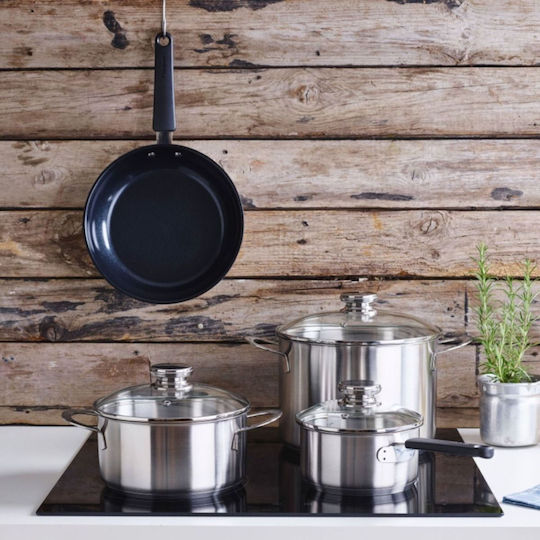 Brabantia Enjoyment Set De Vase De Gătit Din Oțel Inoxidabil Argintiu 4 Piese Brabantia Enjoyment Set De Vase De Gătit Din Oțel Inoxidabil Argintiu 4 Piese