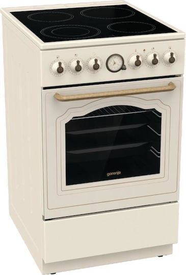 Gorenje Herd 70Es mit Keramikkochfeldern B50cm. Beige