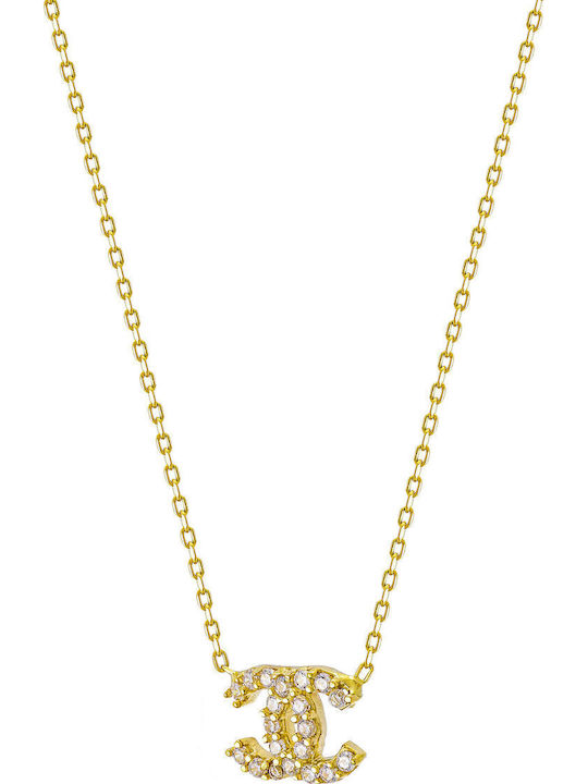 Kiriakos Gofas Set with Necklace & Earrings from Gold 14K with Stones