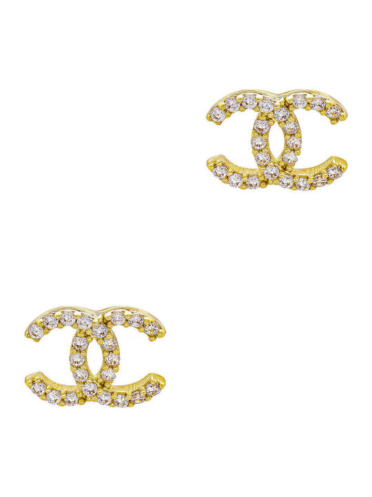 Kiriakos Gofas Set with Necklace & Earrings from Gold 14K with Stones