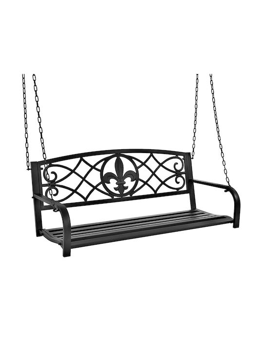 Leagăn suspendat cu pernă 2 sloturi Metal Gri Rezistență până la 170kg L127xL56xH52cm