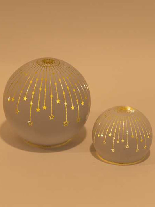 Eurolamp Illuminated Christmas Glass Figure Ball White 10x10x10cm