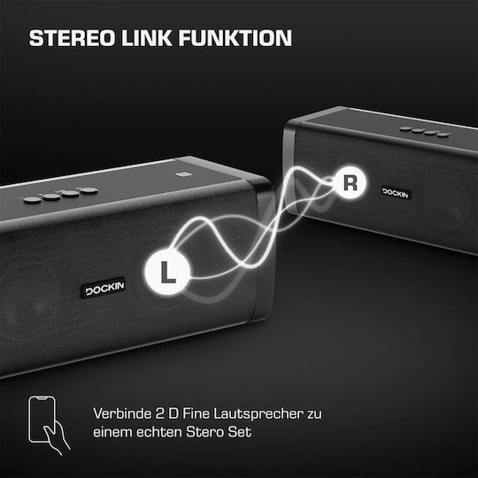 Dockin D Fine Bluetooth Speaker 50W with Battery Life up to 10 hours Gray