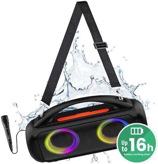 Media-Tech Boxă Karaoke Cu Microfon Cu Fir Și Efecte De Iluminare Audio Pro MT3184 Negru