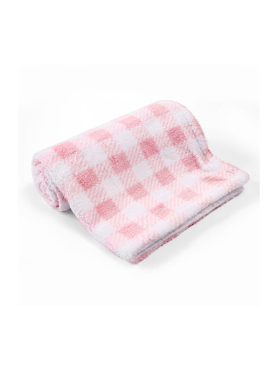 Mother's Choice Κουβέρτα Αγκαλιάς & Λίκνου Fleece Ροζ Pink 76x102εκ.