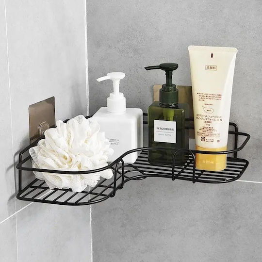 Next Shelf Corner Bathroom Shelf Metallic Black