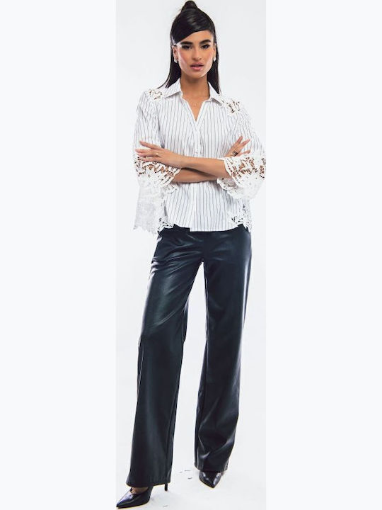 Damen Stoff Hose Schwarz
