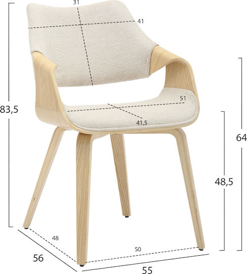 Πολυθρόνα Τραπεζαρίας Netto 55x56x83εκ.