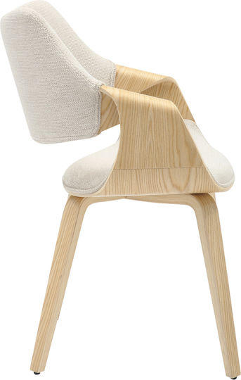 Netto Dining Room Fabric Armchair Beige 55x56x83cm