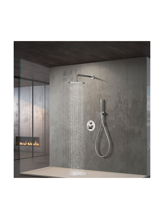 Imex Built-in Mixer & Hand Shower Set for Shower 2 Exits Silver