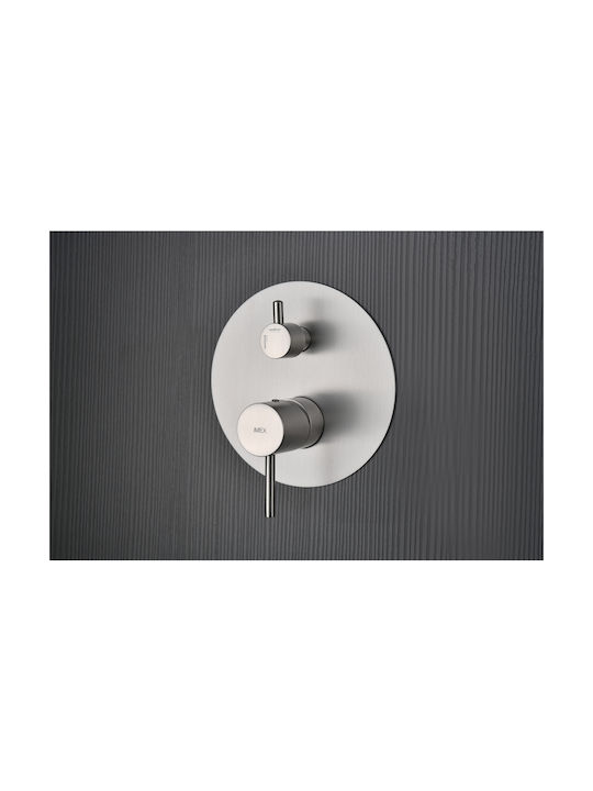 Imex Built-in Mixer & Hand Shower Set for Shower 2 Exits Silver
