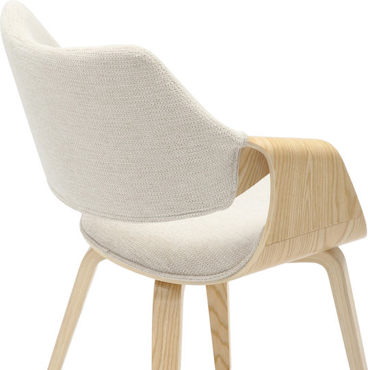 Netto Dining Room Fabric Armchair Beige 55x56x83cm