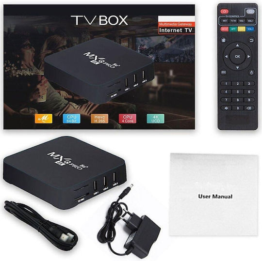 TV Box MXQ Pro 4K 5G 4K UHD με WiFi USB 2.0 16GB RAM και 256GB Αποθηκευτικό Χώρο με Λειτουργικό Android 11.1