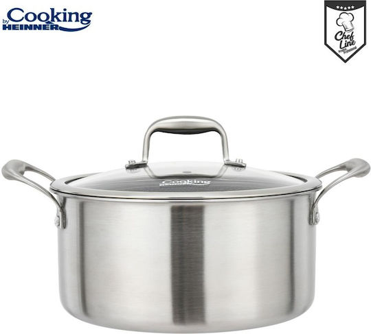 Heinner Titanium3 Tiefer Edelstahl-Topf 7Es / 28cm