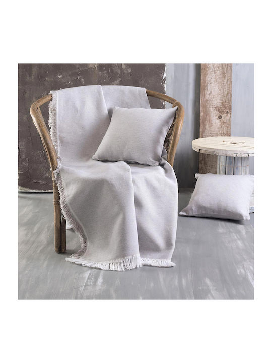 Rythmos Miller Four-Seater Sofa Throw 2 Sides Jacquard 180x330cm 01 Silver