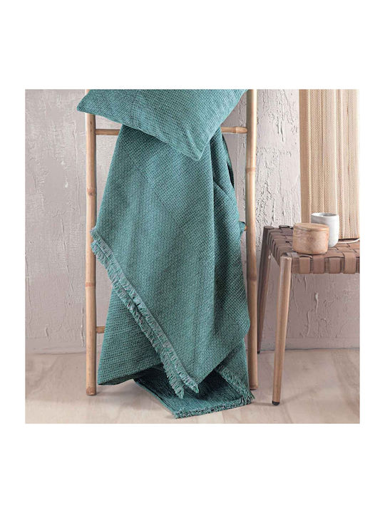 Rythmos Simplin Sofa Throw Chenille 180x240cm Petrol Blue