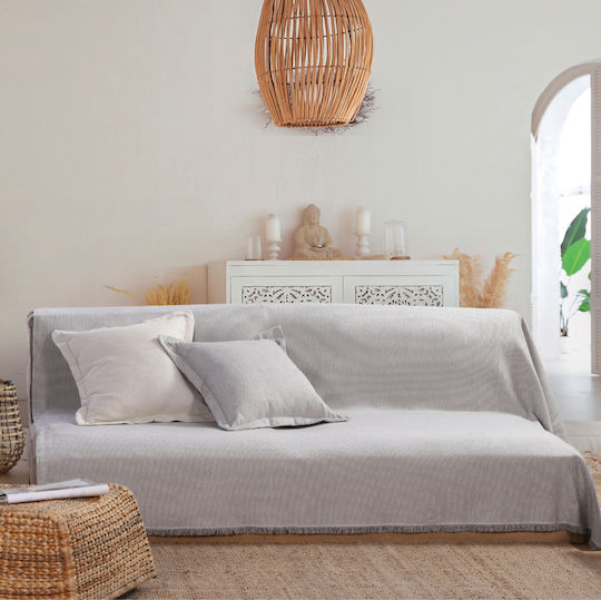 Nef-Nef Homeware Nature 22 Ριχτάρι Διθέσιου Καναπέ Ζακάρ 170x250εκ. Grey