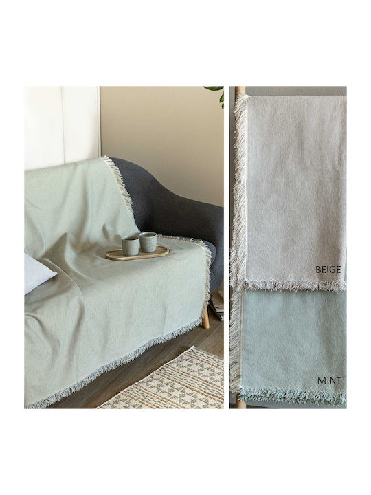 Palamaiki Della Three-Seater Sofa Throw Chenille 180x300cm Mint