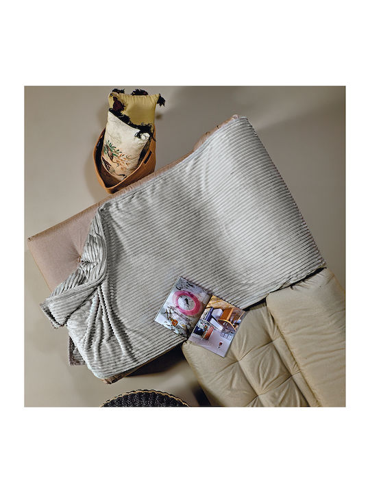 Kentia Sergio Three-Seater Sofa Throw Fleece 180x280cm 22 Gray